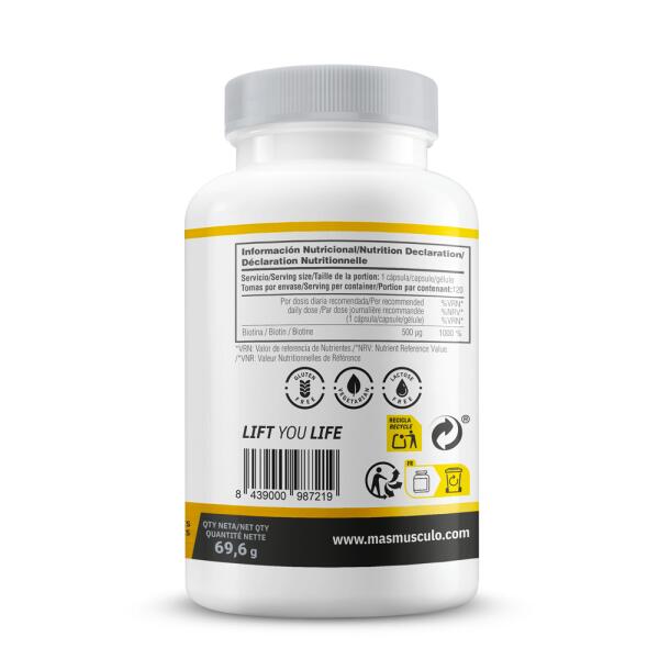 B7 Biotina 500 ug - 120 Capsule Vegetali MM Supplements 3/6