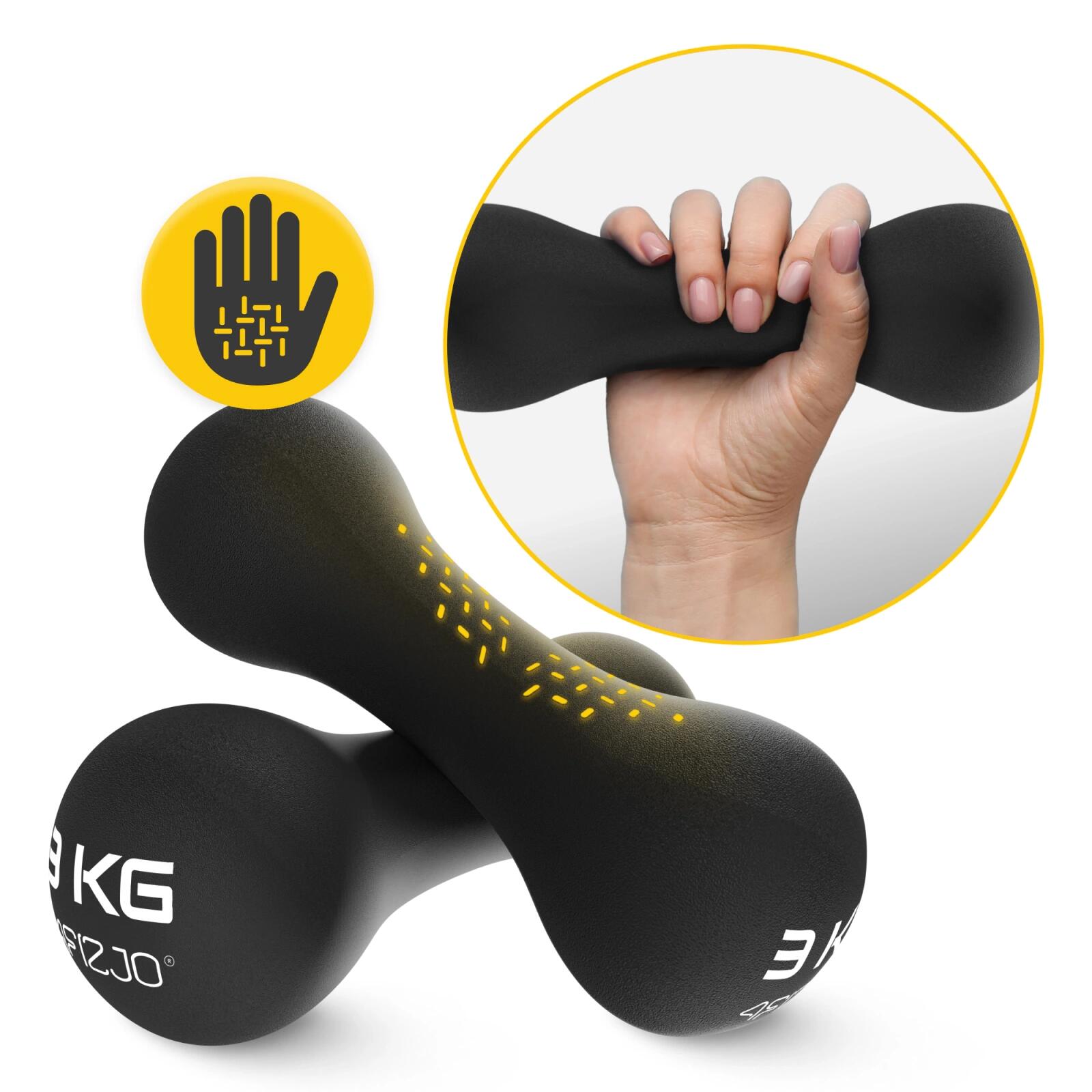 Coppia manubri fitness palestra ghisa antiscivolo forza 8-SHAPE 4FIZJO 4/6