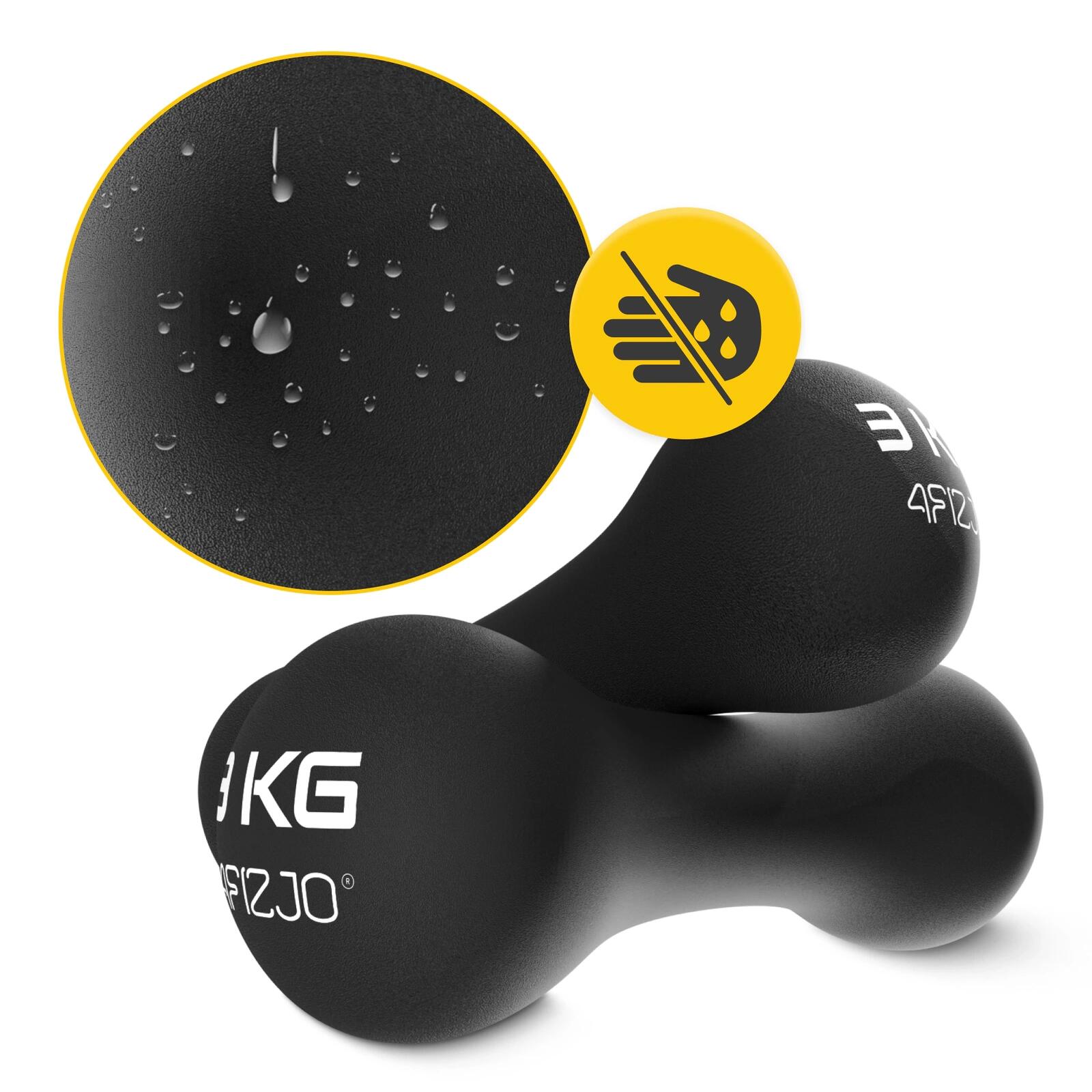 Coppia manubri fitness palestra ghisa antiscivolo forza 8-SHAPE 4FIZJO 5/6