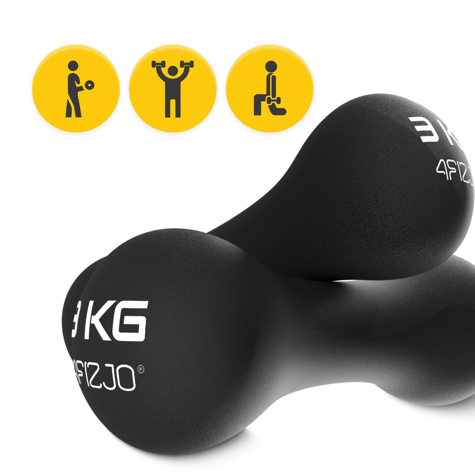Coppia manubri fitness palestra ghisa antiscivolo forza 8-SHAPE 4FIZJO 3/6