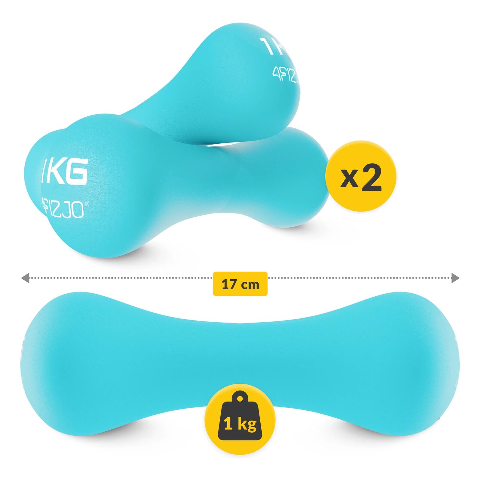 Coppia manubri fitness palestra ghisa antiscivolo forza 8-SHAPE 4FIZJO 2/6