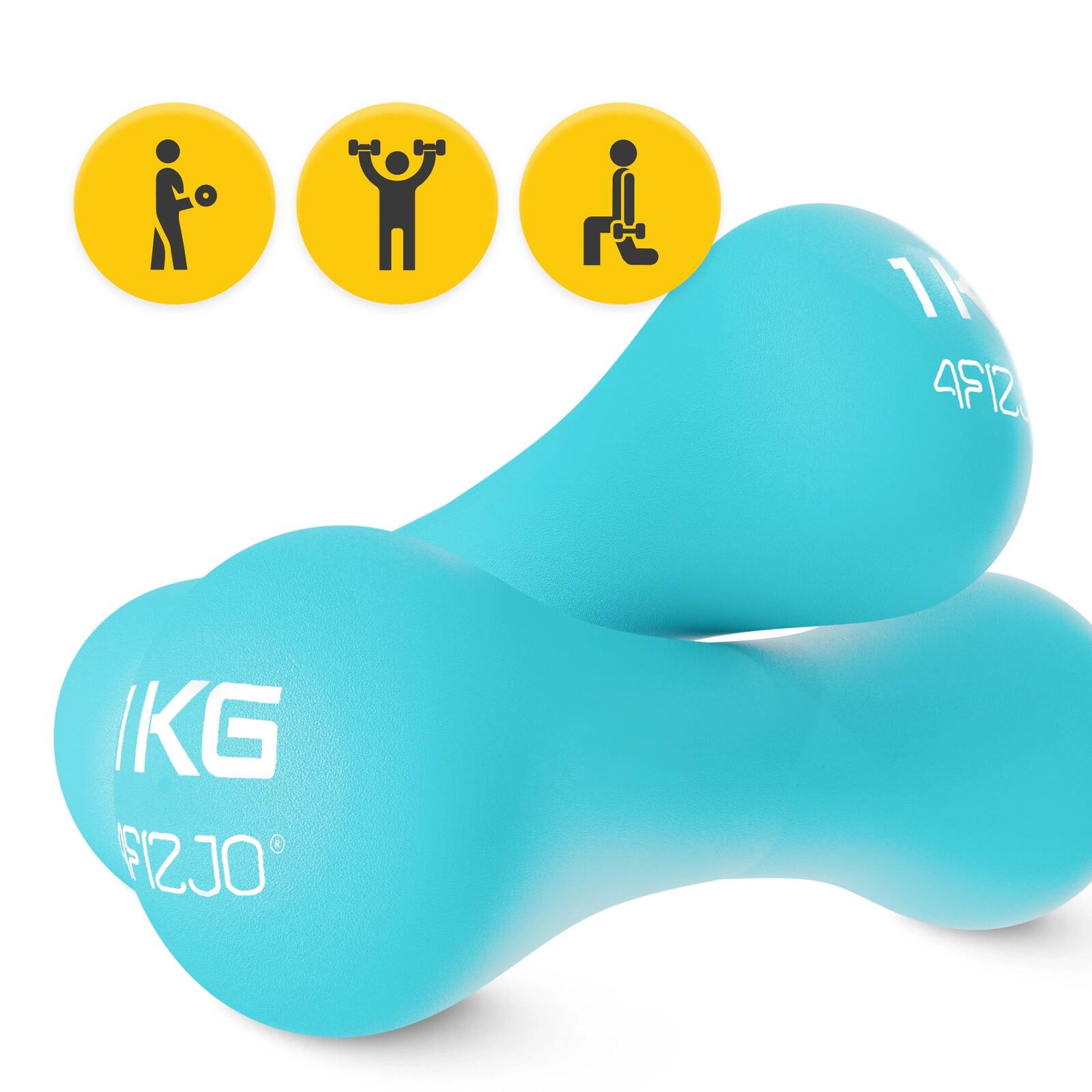 Coppia manubri fitness palestra ghisa antiscivolo forza 8-SHAPE 4FIZJO 3/6
