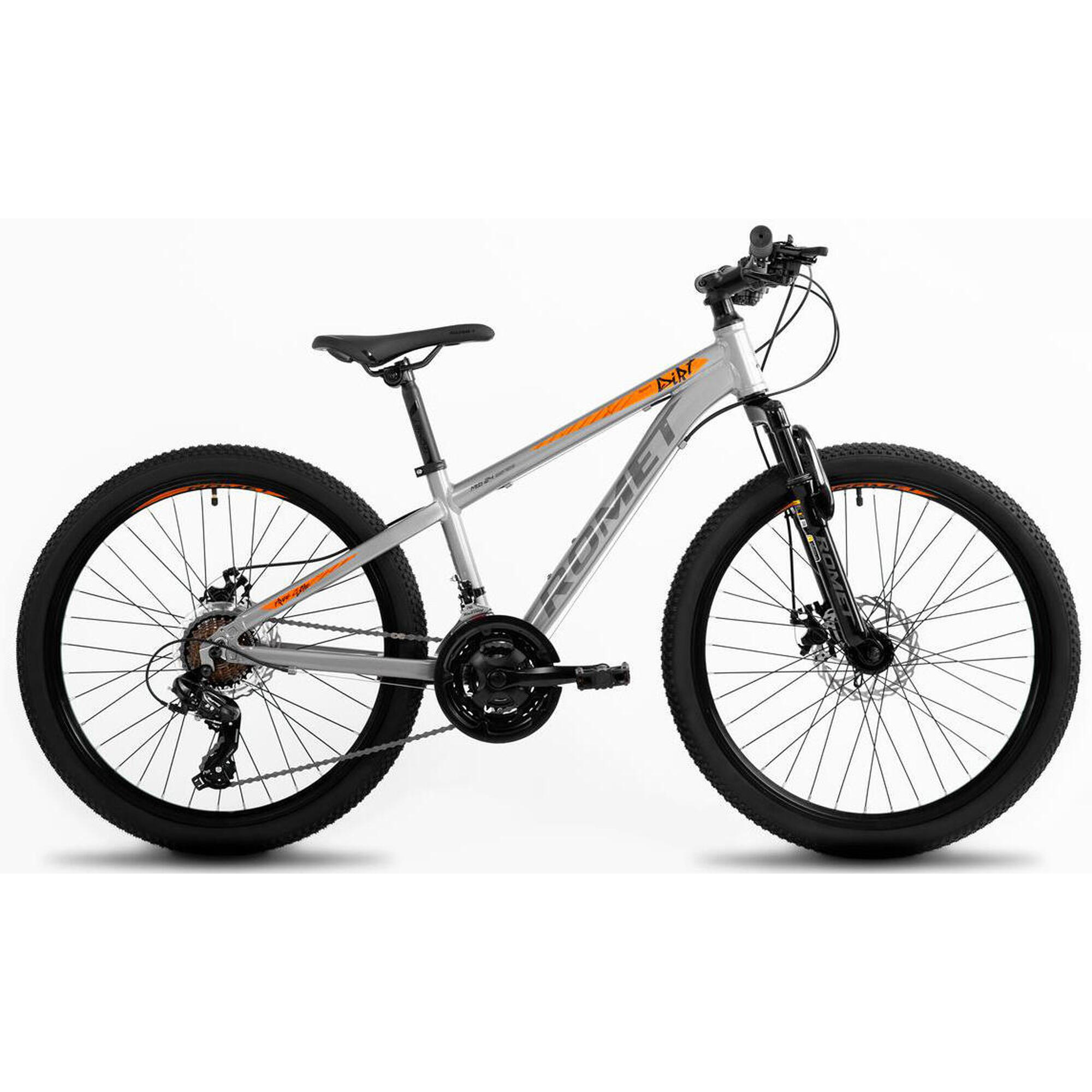 Rower górski junior Romet Rambler Dirt 24 S(13") srebrno-pomarańczowy (M3P5)
