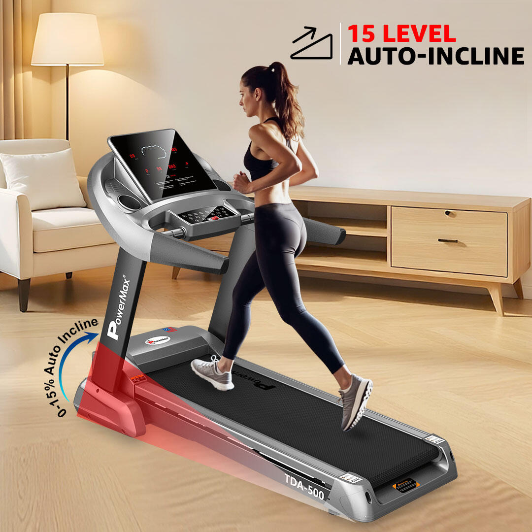 PowerMax Fitness TDA-500 4HP DC Motorized Foldable Treadmill for