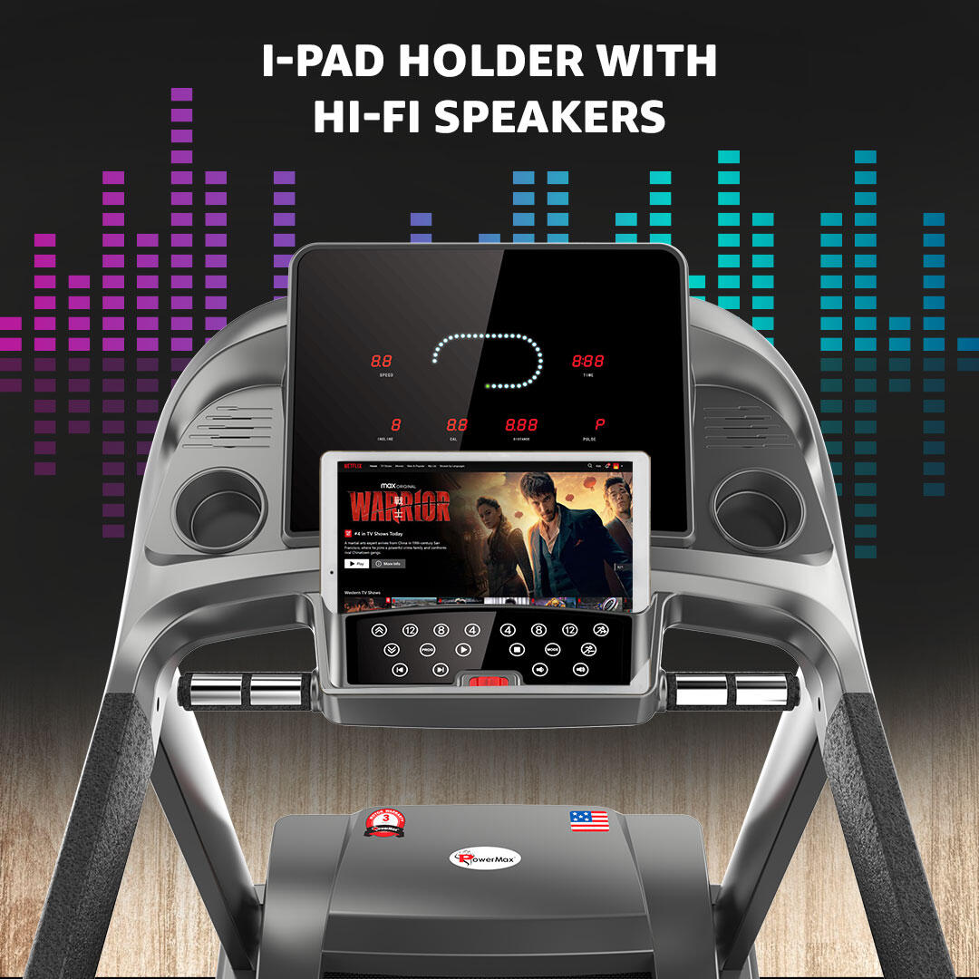 PowerMax Fitness TDA-500 4HP DC Motorized Foldable Treadmill for