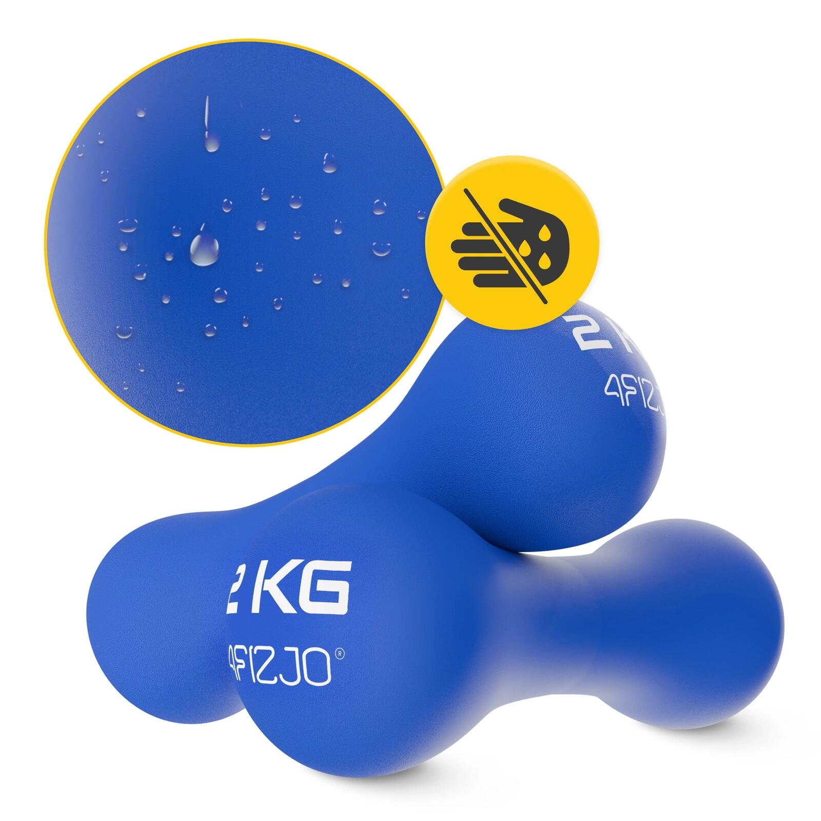 Coppia manubri fitness palestra ghisa antiscivolo forza 8-SHAPE 4FIZJO 4/6