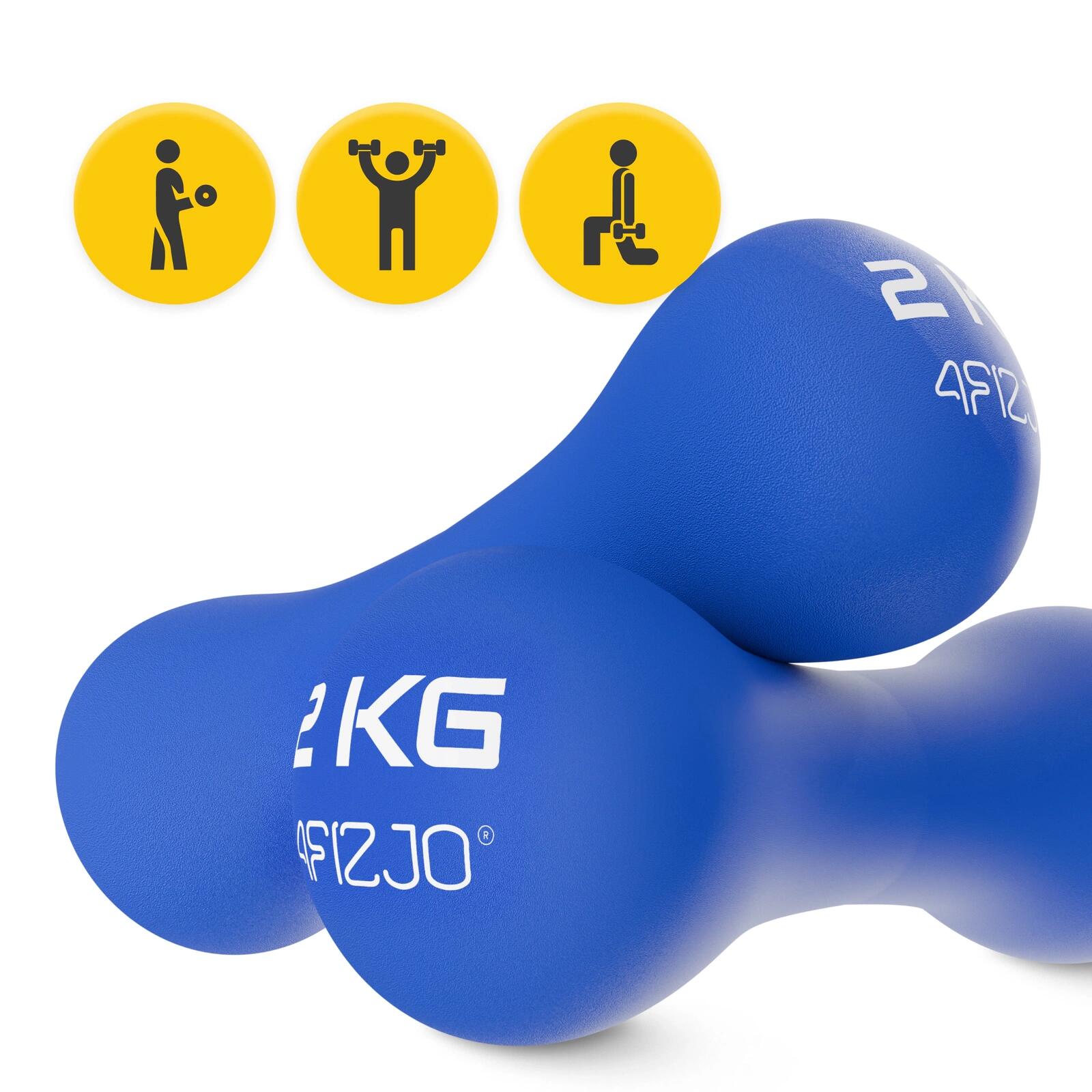 Coppia manubri fitness palestra ghisa antiscivolo forza 8-SHAPE 4FIZJO 6/6