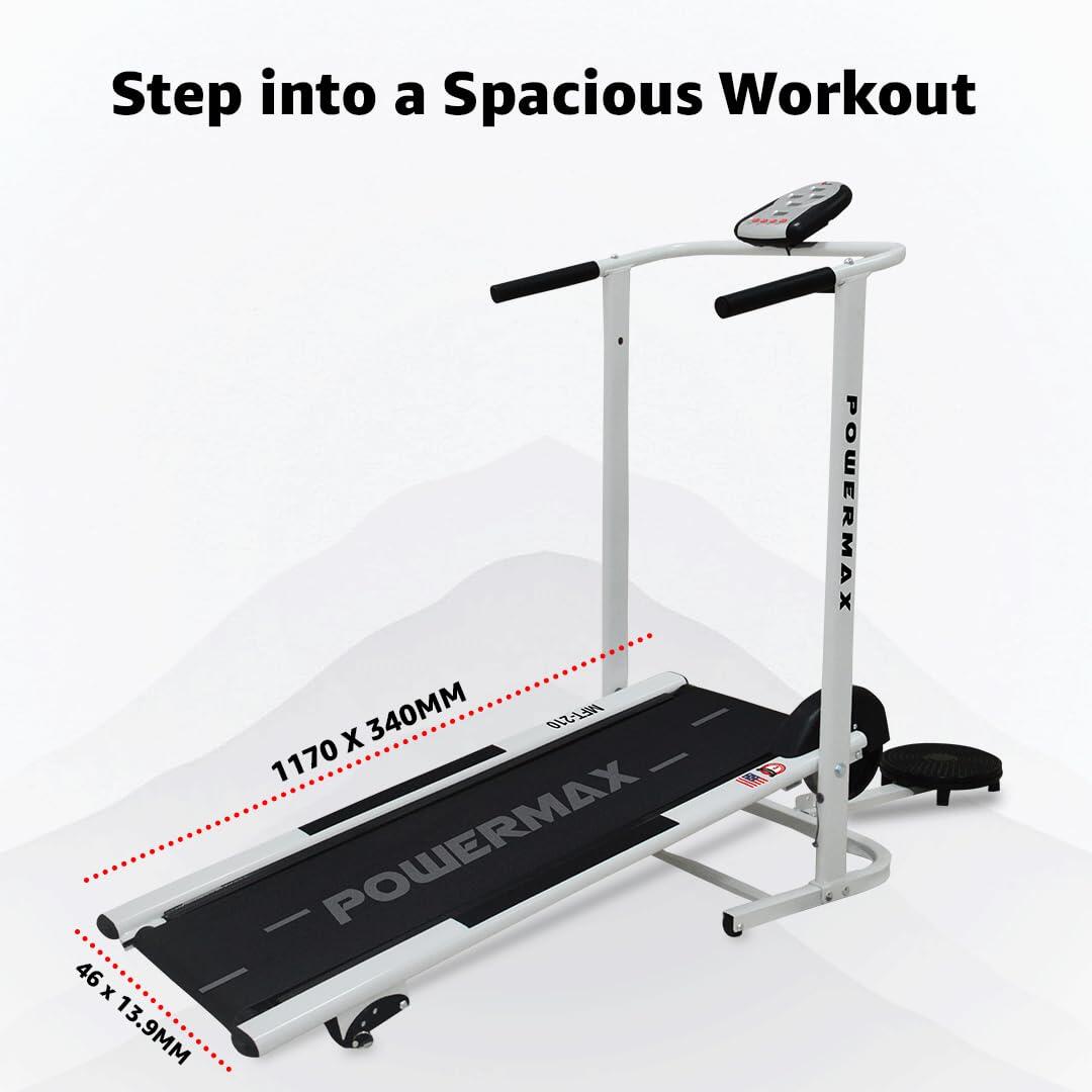 PowerMax Fitness Mft-210 Non-Electric in Manual Treadmill for