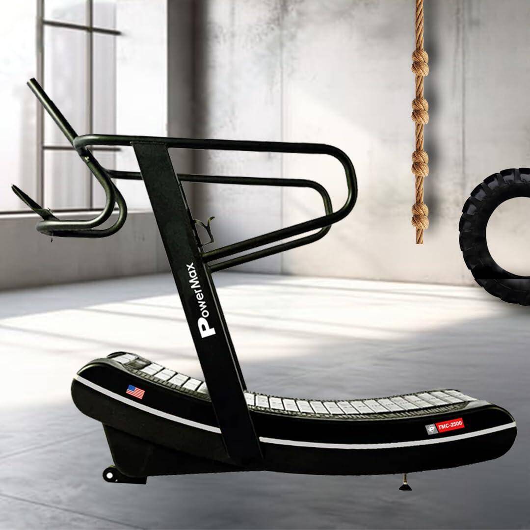 PowerMax Fitness TMC-2500 Non-Motorised Commercial Curve Treadmill for Home, Gym Club, Hotel, Luxury Villa, Fitness Training Use -  2