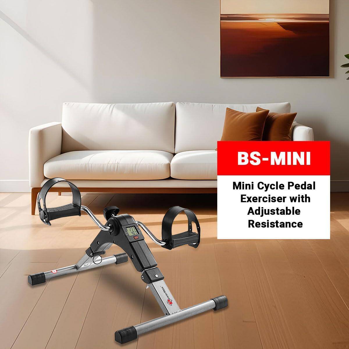 PowerMax Fitness BS-MINI Mini Cycle | Adjustable Resistance | Digital Display -  3