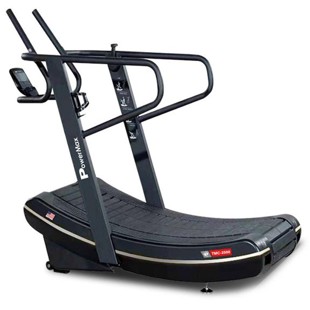 PowerMax Fitness TMC-2500 Non-Motorised Commercial Curve Treadmill for Home, Gym Club, Hotel, Luxury Villa, Fitness Training Use with Elastic Shock Absorption