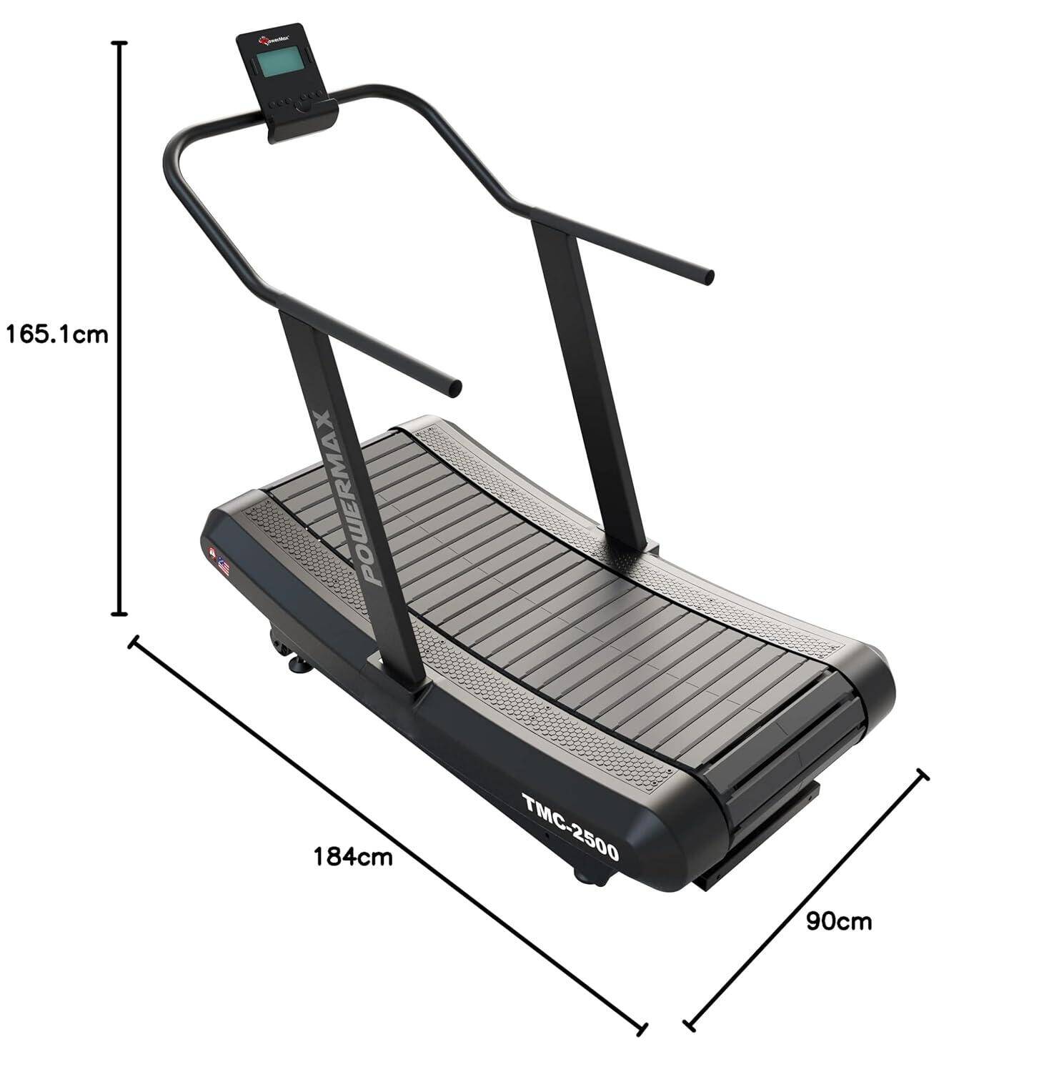 PowerMax Fitness TMC-2500 Non-Motorised Commercial Curve Treadmill for Home, Gym Club, Hotel, Luxury Villa, Fitness Training Use -  3