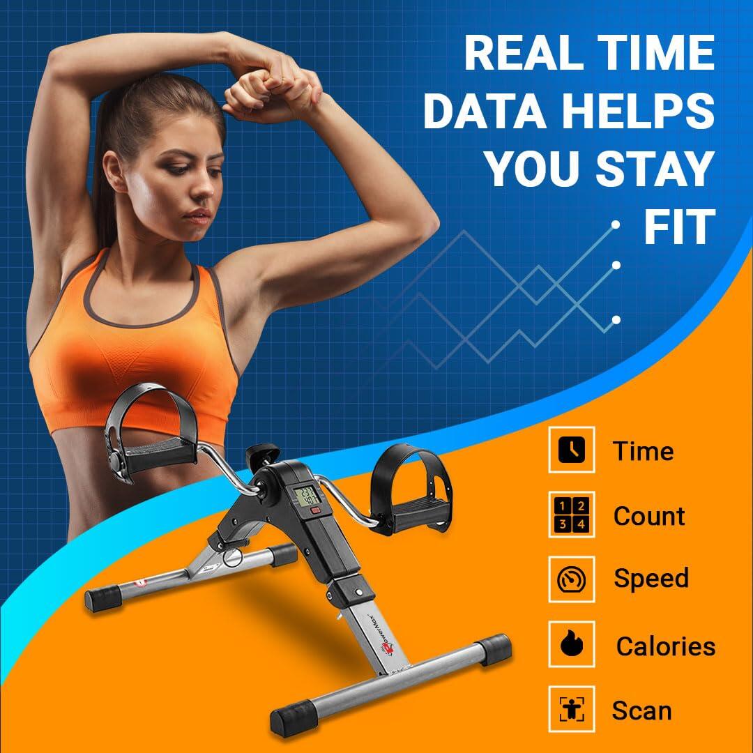 PowerMax Fitness BS-MINI Mini Cycle | Adjustable Resistance | Digital Display