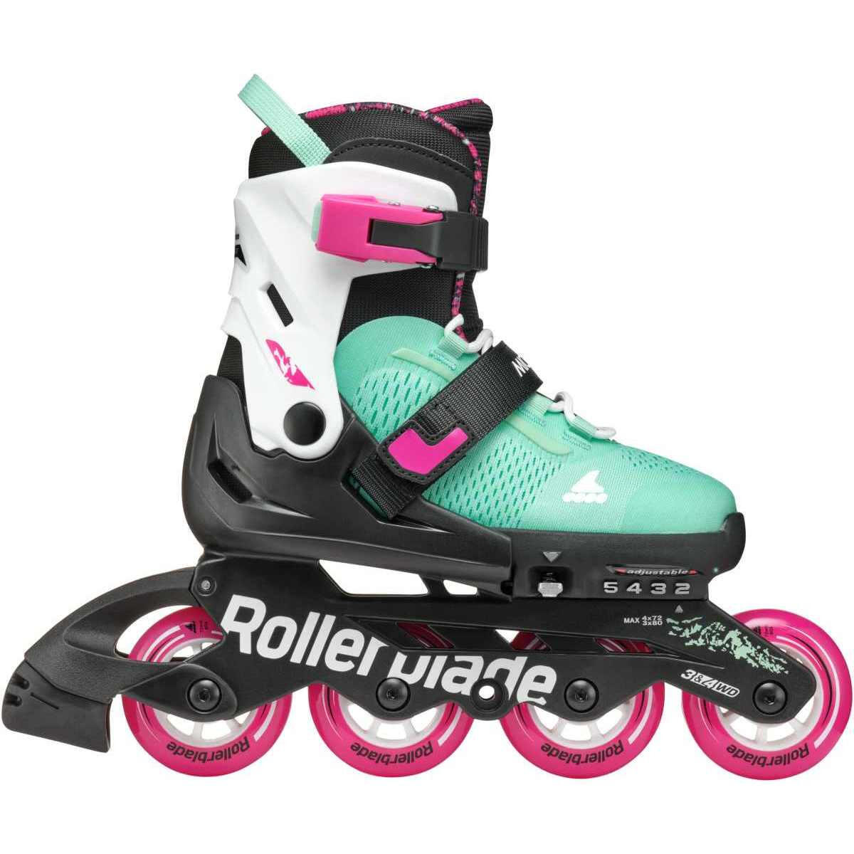 ROLLERBLADE Roller Fitness Enfant Microblade XT Noir Vert de Mer 6/7
