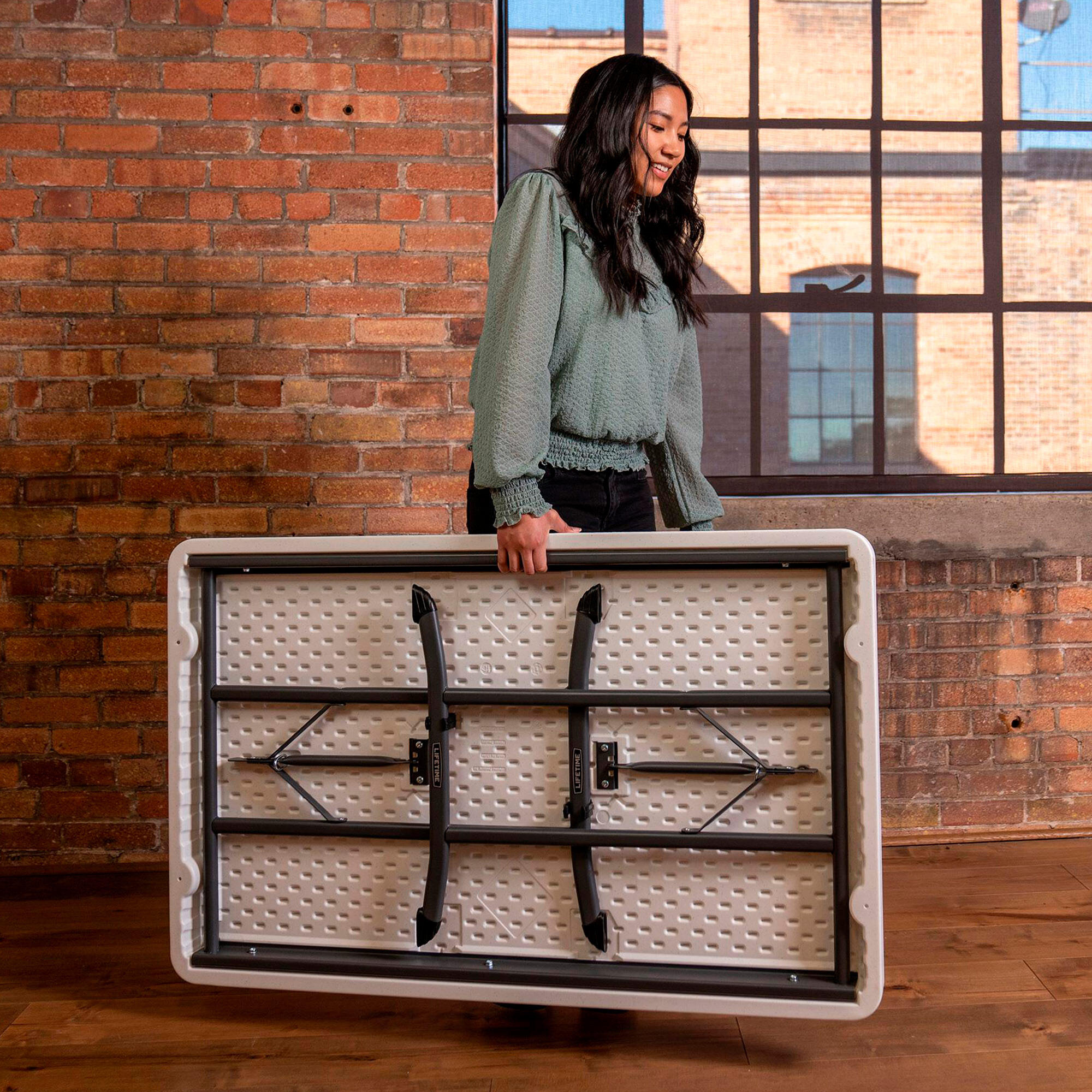 Lifetime Mesa plegable rectangular 122x76 cm blanca 6/7