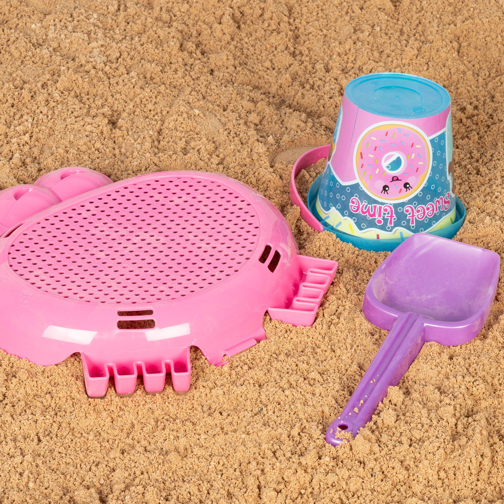 Set playa Cangrejo cubo con palas y moldes de Color Beach 5/7