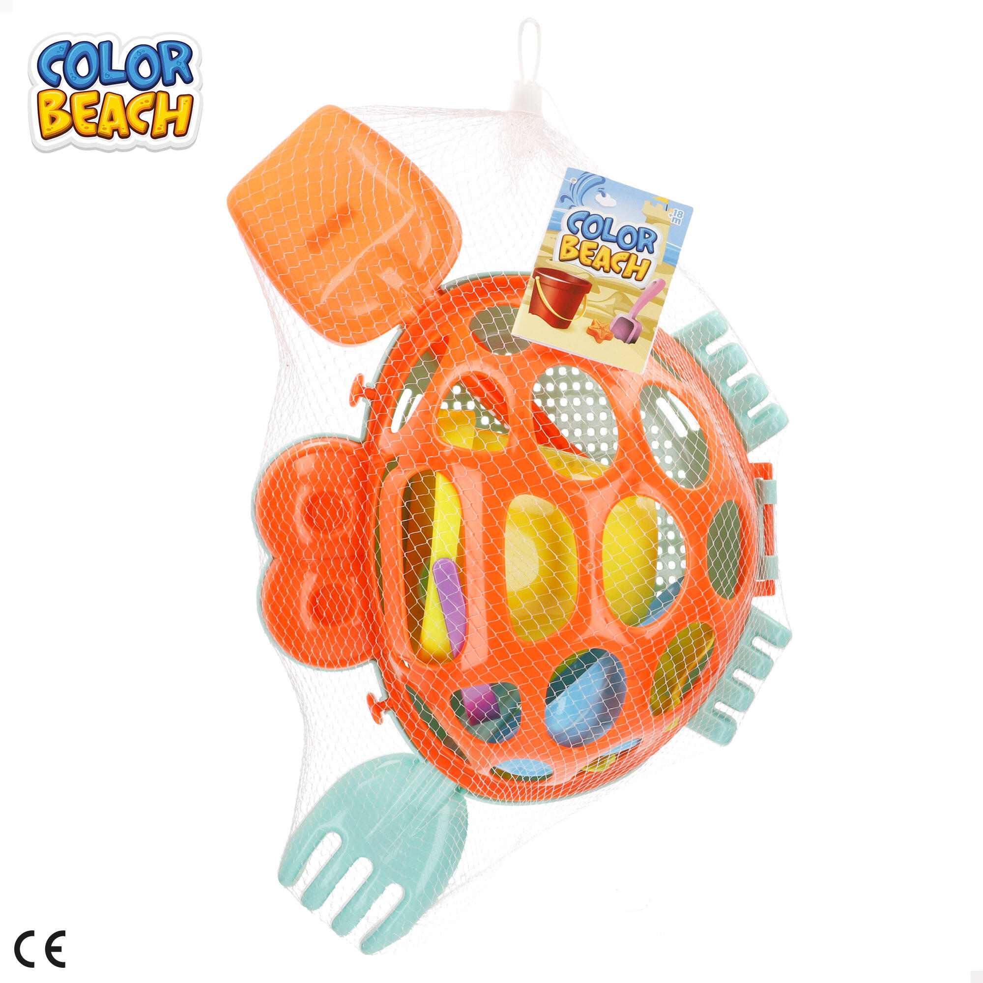 Set de playa Cubo con palas y accesorios Color Beach 7/7