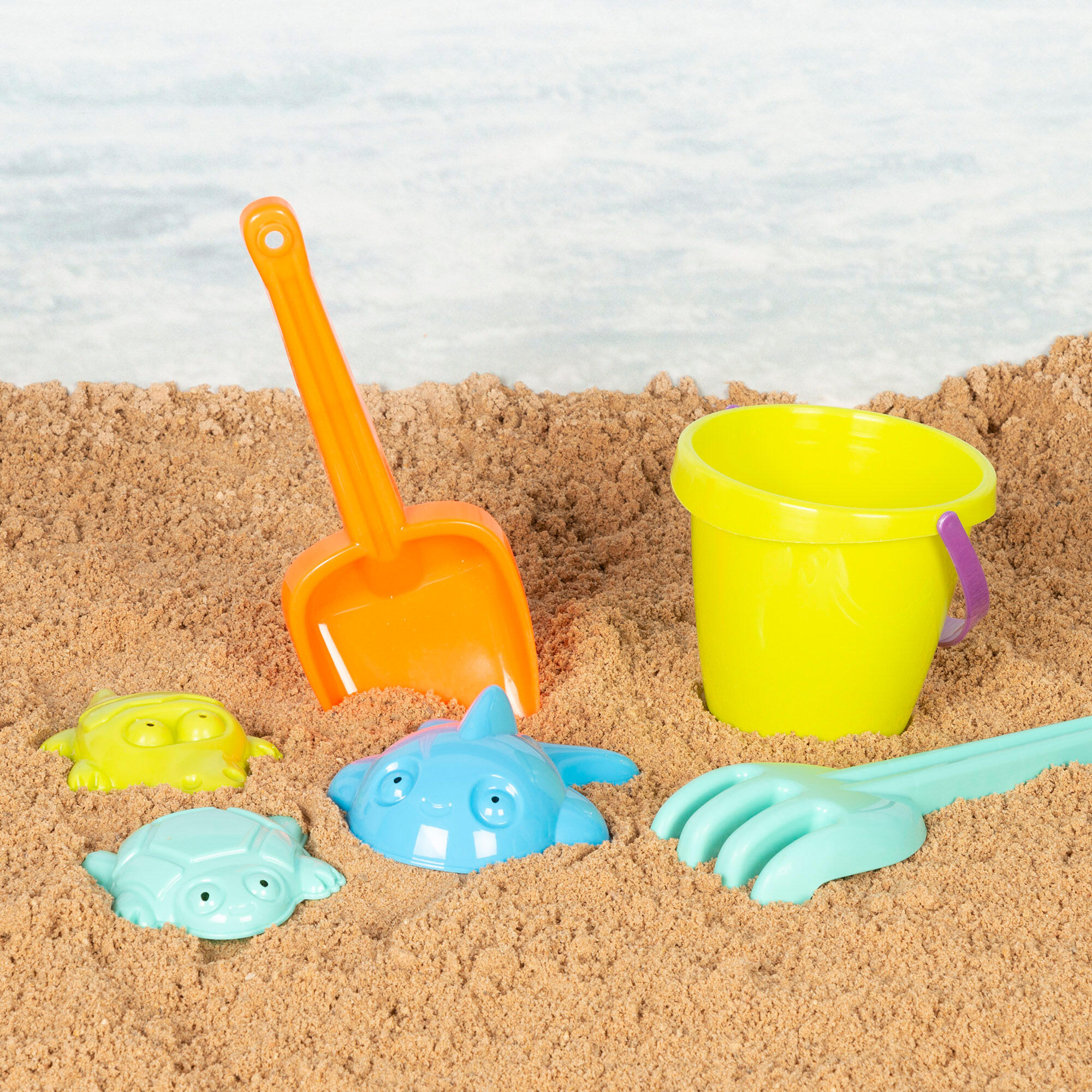 Set de playa Cubo con palas y accesorios Color Beach 2/7