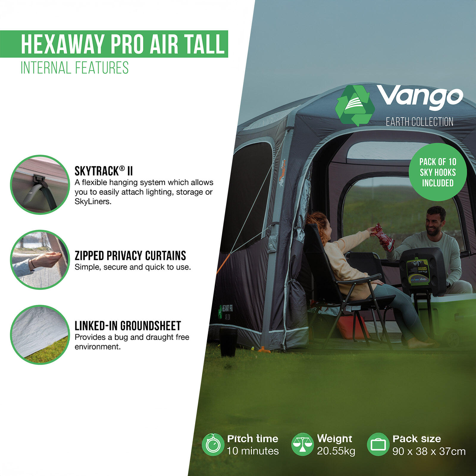 Bus Vorzelt Busvorzelt HexAway Pro Air Tall Airbeam Luftzelt Aufblasbar 4/7