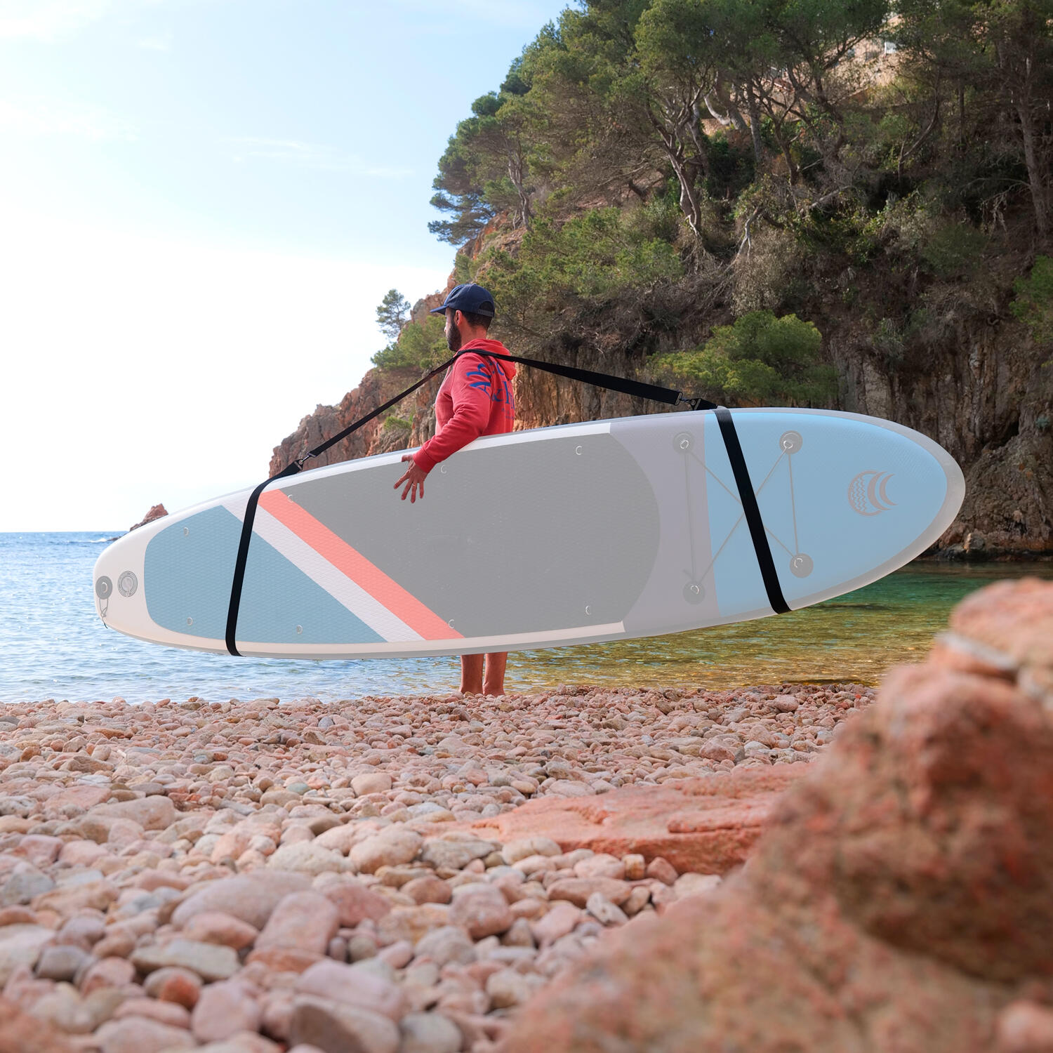 Cinghia Trasporto Regolabile Per SUP E Tavole Da Surf - Imbracatura Spalla Per Kayak E Paddle Board - Foto 11