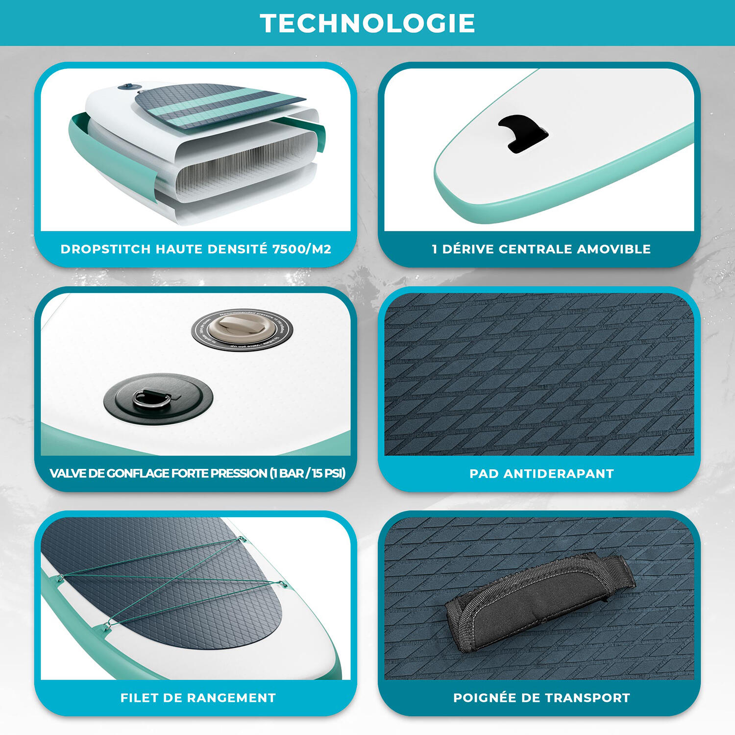 Paddle Hinchable KAHIKO 10' (305 x 76 x 13 cm) pack completo 4/6