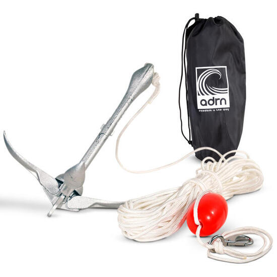 Festmacheranker, 4-Bein-Enterhaken, 15m Seil für Stand-Up-Paddleboards