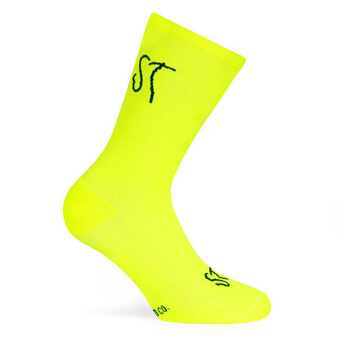Calcetin running  unisex Stay Fast, tricotado color Neon Yellow 2/4