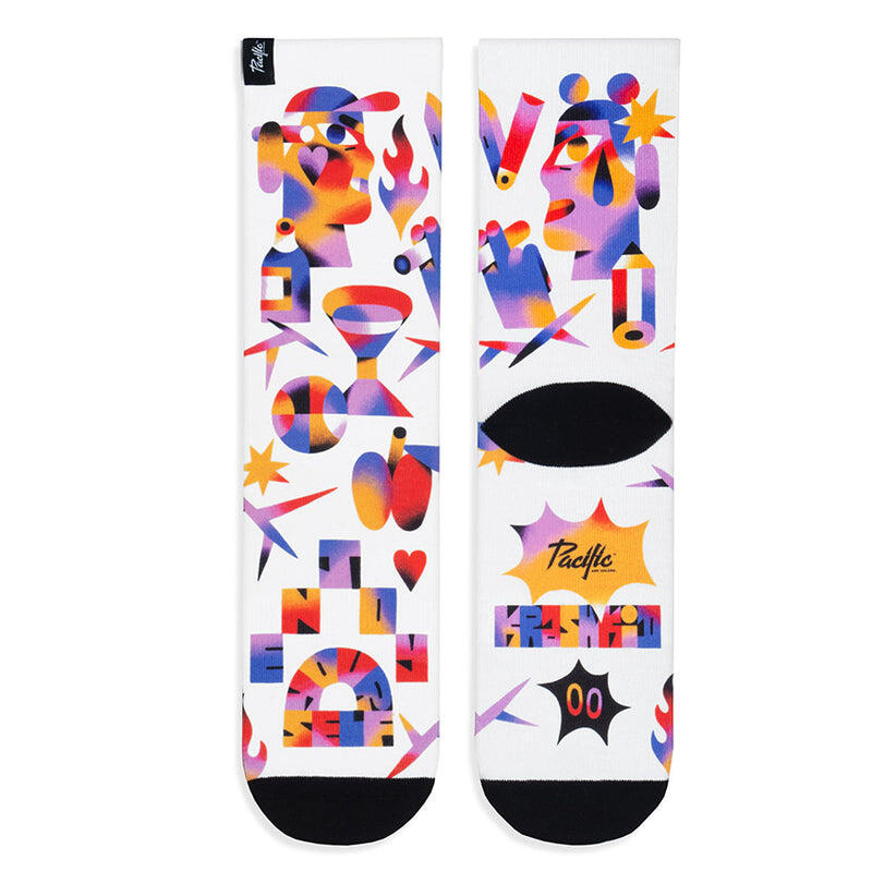 Calcetin Running con tejido Coolmax Unisex Krashkid, sublimado Multicolor 3/4