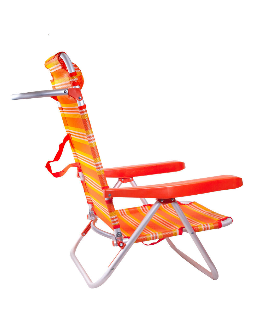 CHAISE INCLINABLE CLASSIQUE - RAYURES ORANGE 4/7