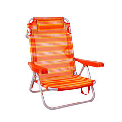 CHAISE INCLINABLE CLASSIQUE - RAYURES ORANGE