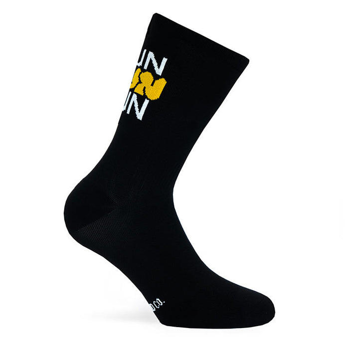 Calcetin running  unisex Run Run, tricotado color Black 2/4