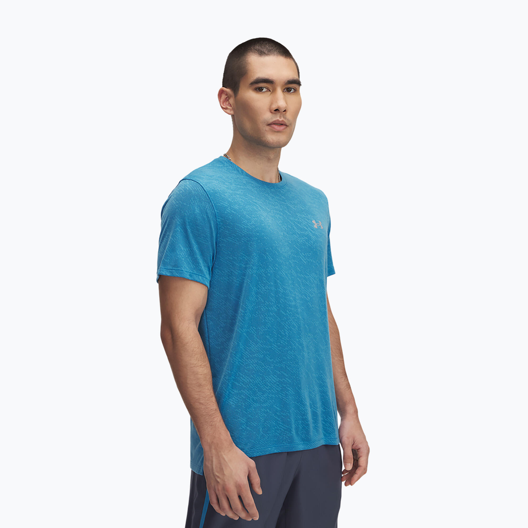 T-shirt à manches courtes UA Launch Camo Bleu éther pour homme 4/4