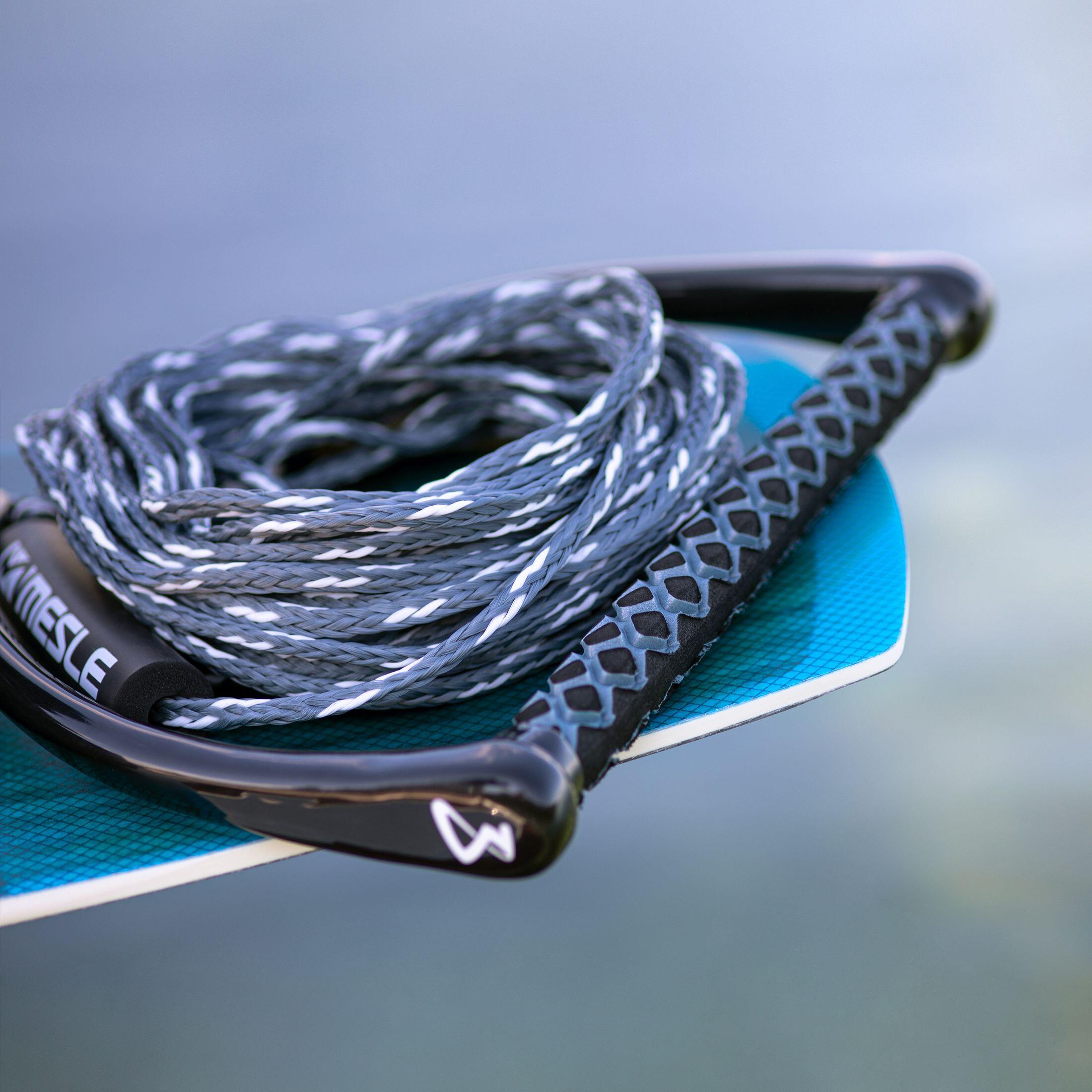 Wakeboard Leine One mit Griff verstellbares Seil angenehme Hantel silber 3/3