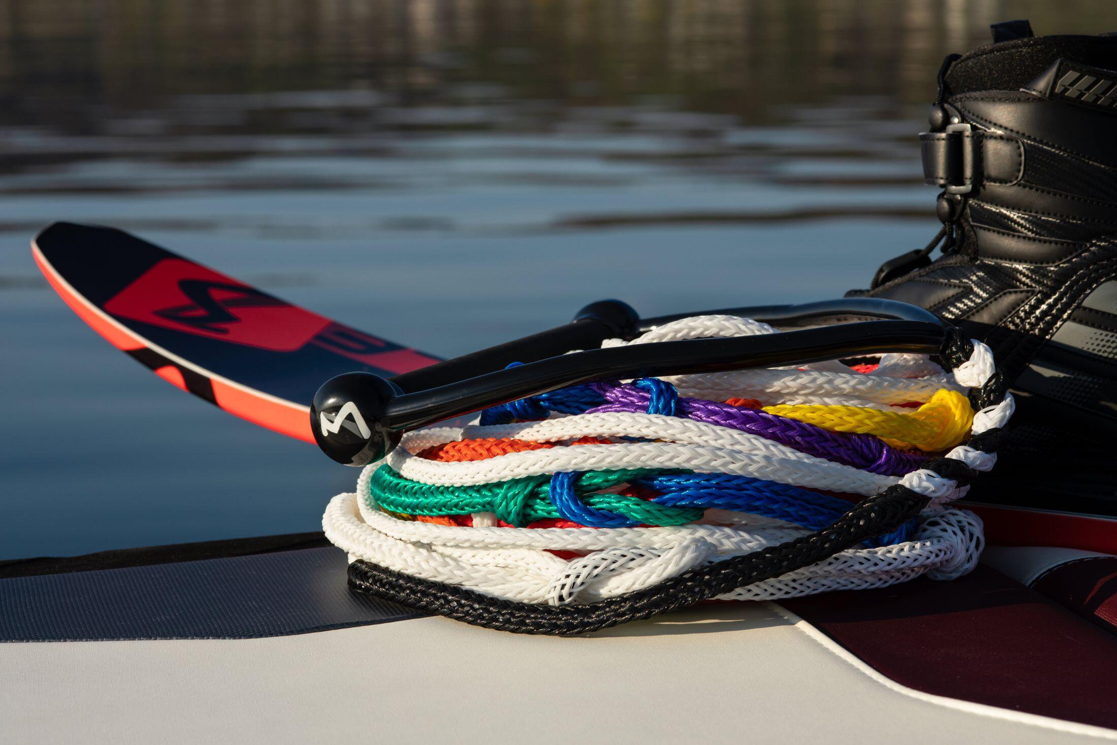 Mono Wasserski Hantel Pro Slalom Monoski Gummi Griff schwarz 4/4
