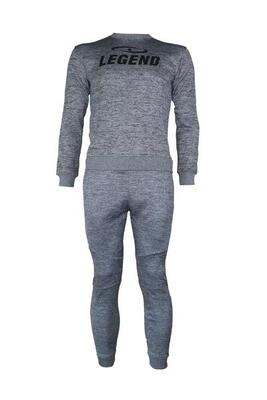 Joggingpak met sweater kids/volwassenen grijs slimfit polyester