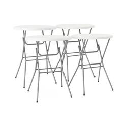 Lot de 4 tables de réception pliantes acier gris foncé | sweeek
