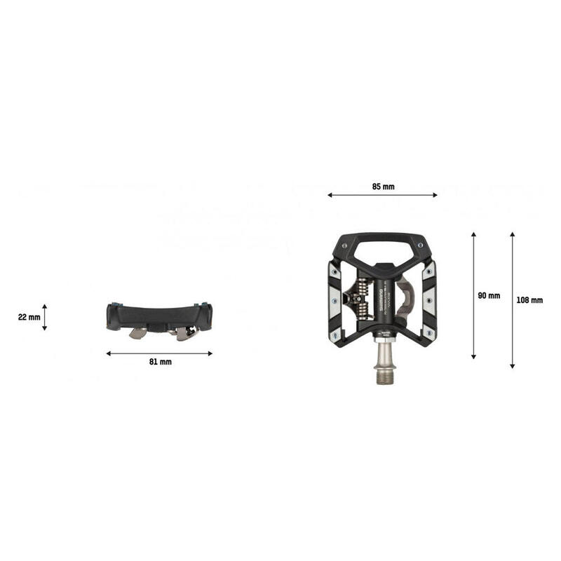 Jeu De Pédales Deore Xt T8000 Avec Plateforme Et Fixation Spd Unilatérale - Noir