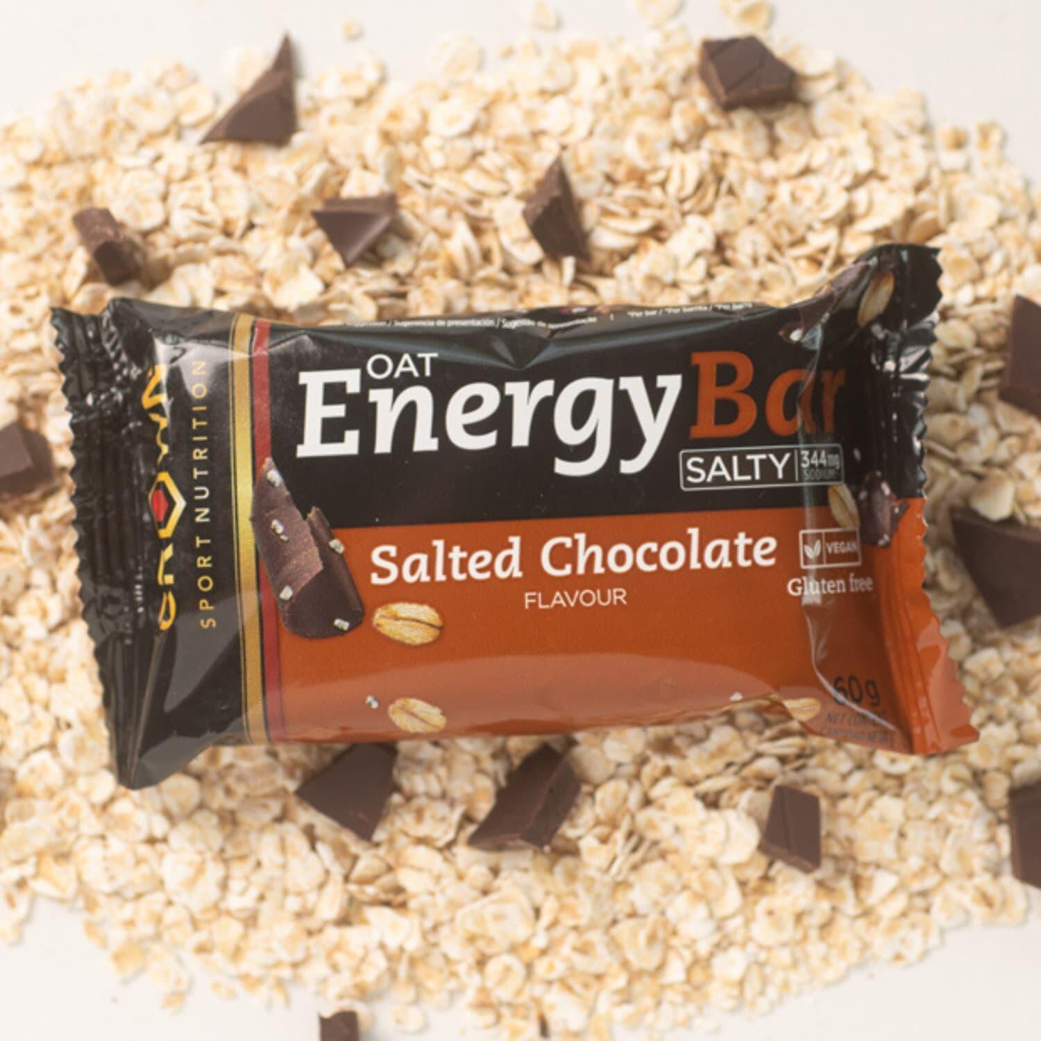 Caja de 12 barritas energéticas Energy Bar 2.0 (avena + dátil) 60 g Choc. salado 2/6