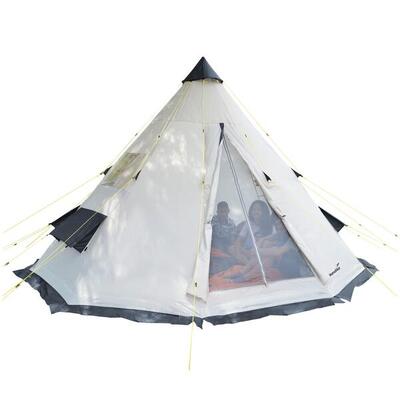 Tent tipi tippi - 6 persoons campingtent - ingenaaide tentvloer - 365cm diameter