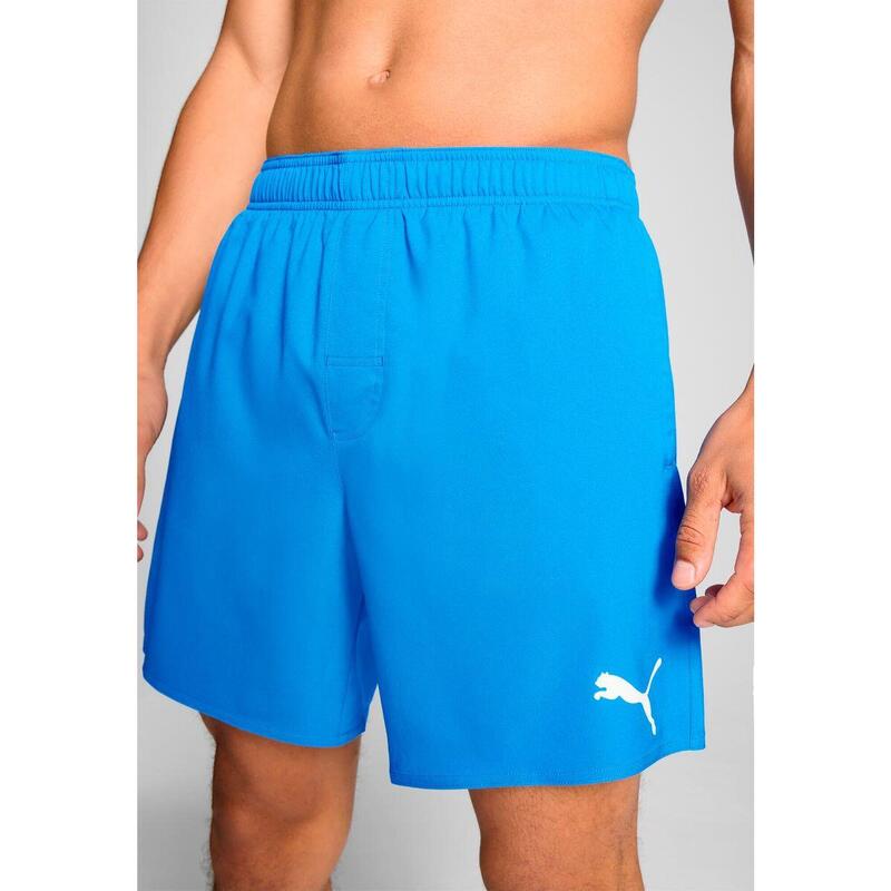 Short de bain pour homme, mi-long, bleu vif