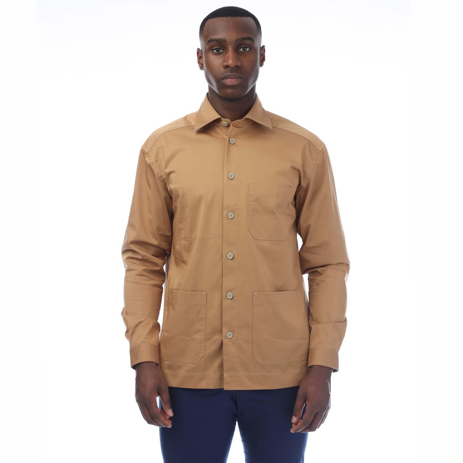 Mens PCory Multi Pocket Shirt (Beige) 1/3