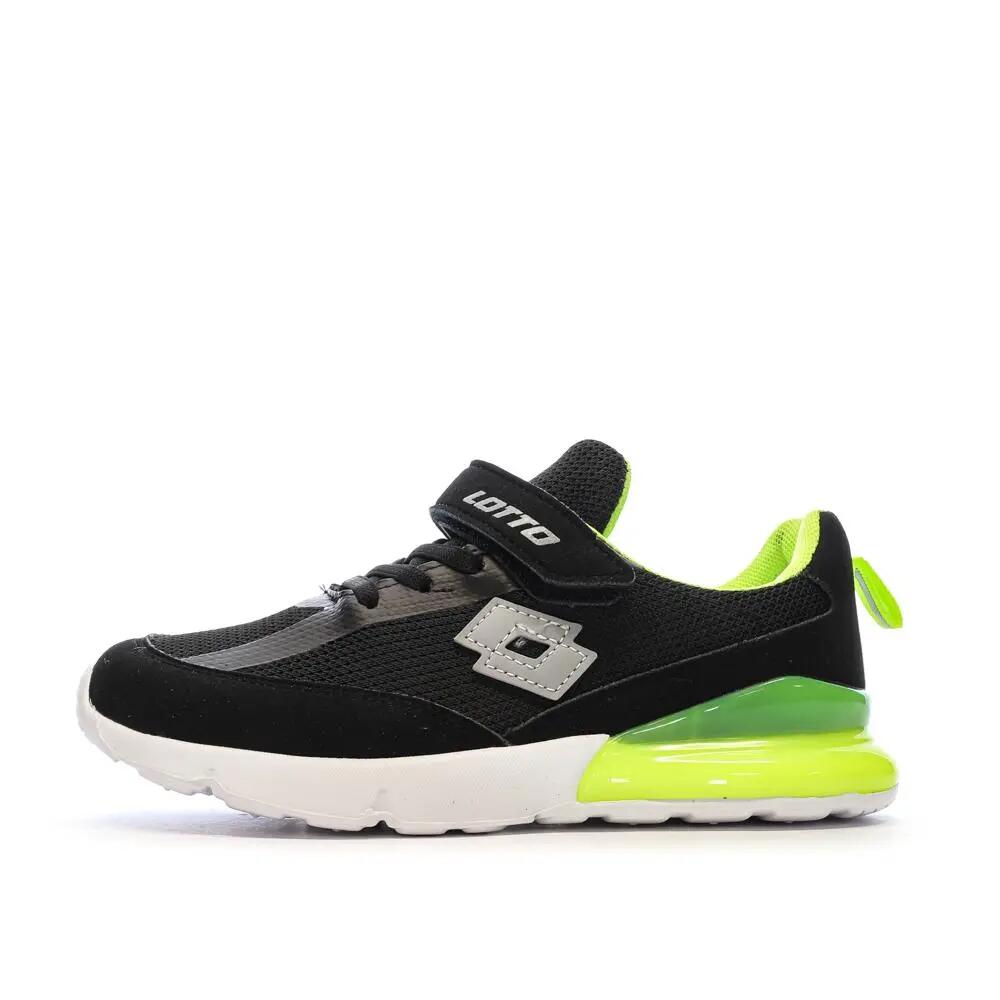 Lotto Novara Boys' Black/Green Trainers