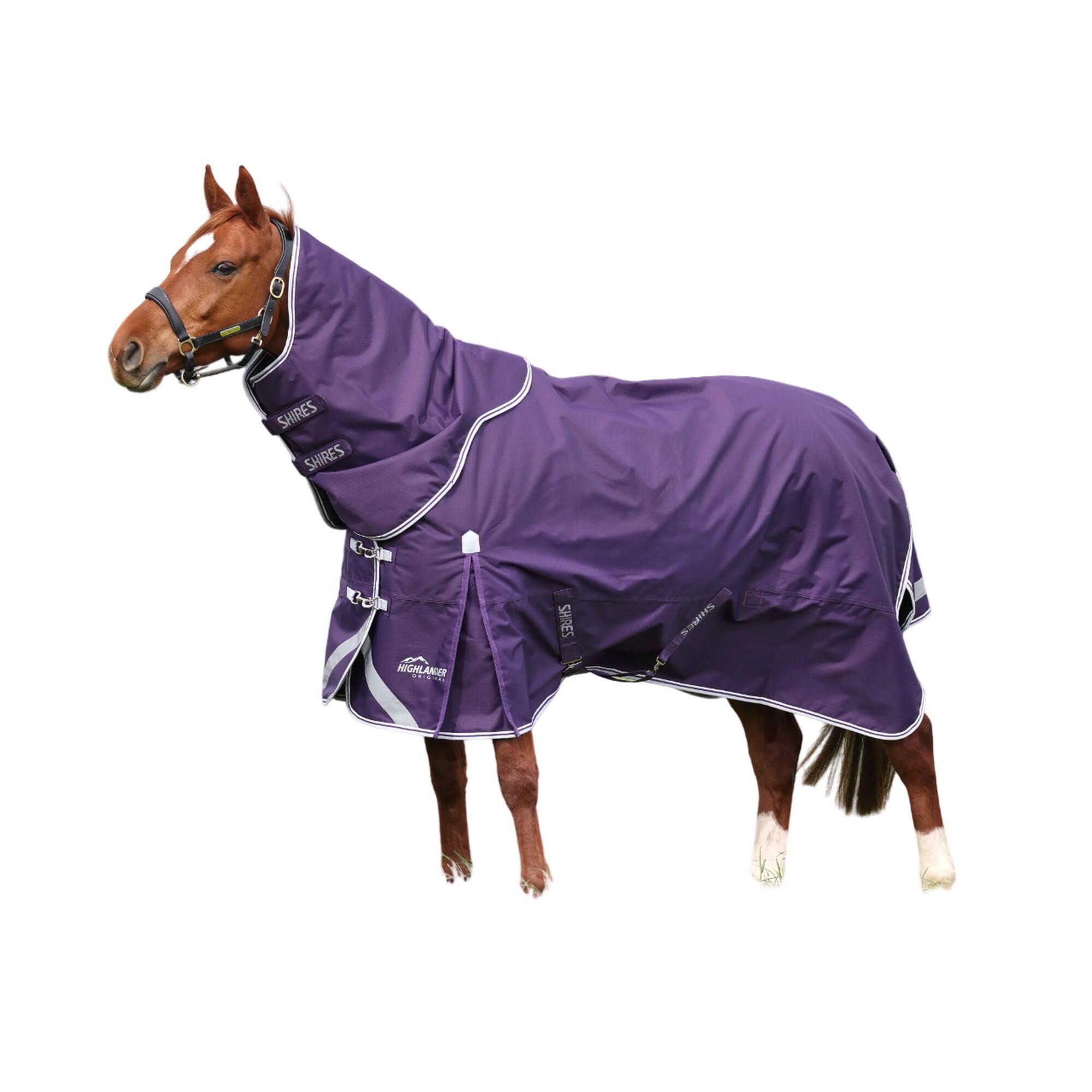 Highlander Original 100g Horse Turnout Rug & Neck Cover (Plum) 3/4
