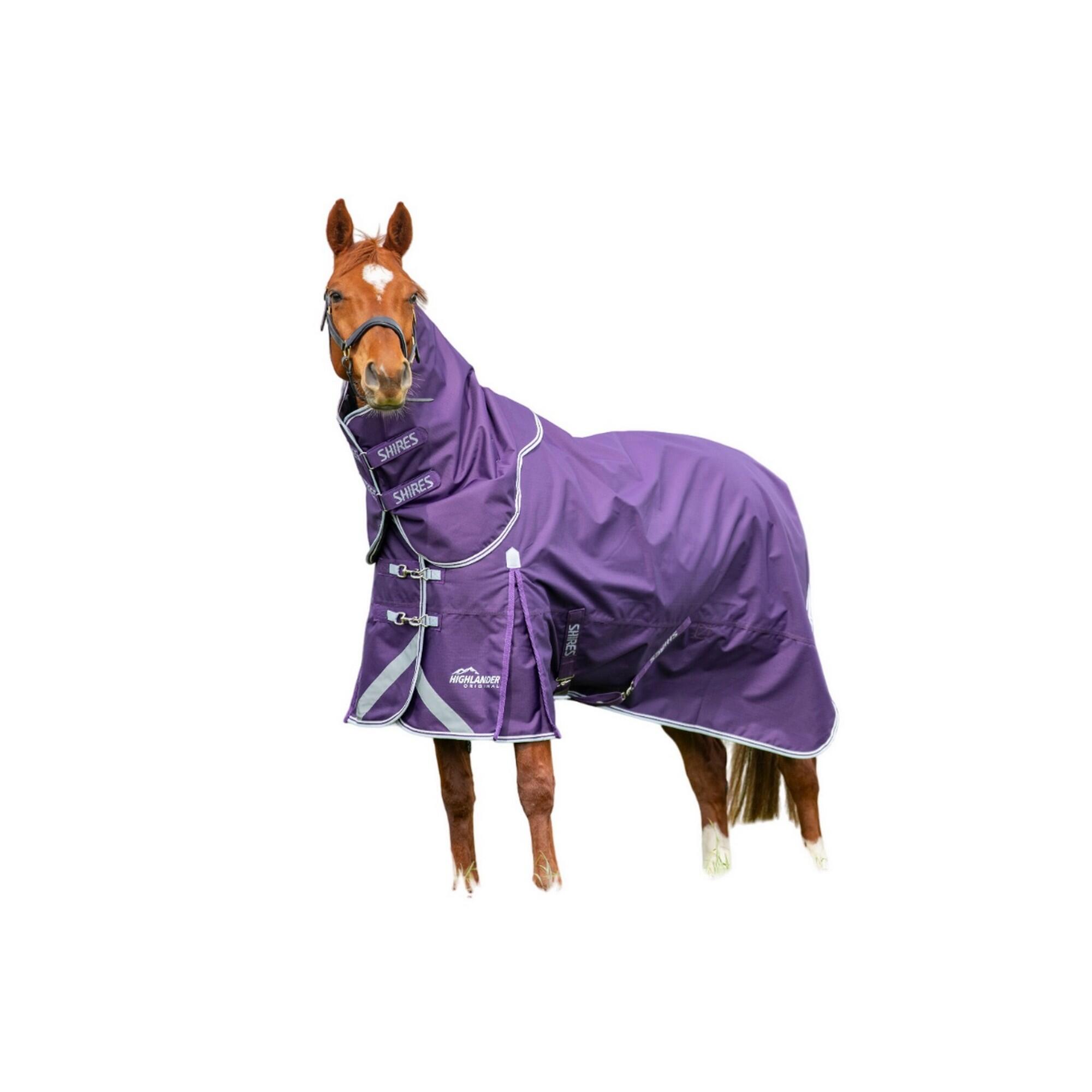 SHIRES Highlander Original 100g Horse Turnout Rug & Neck Cover (Plum)