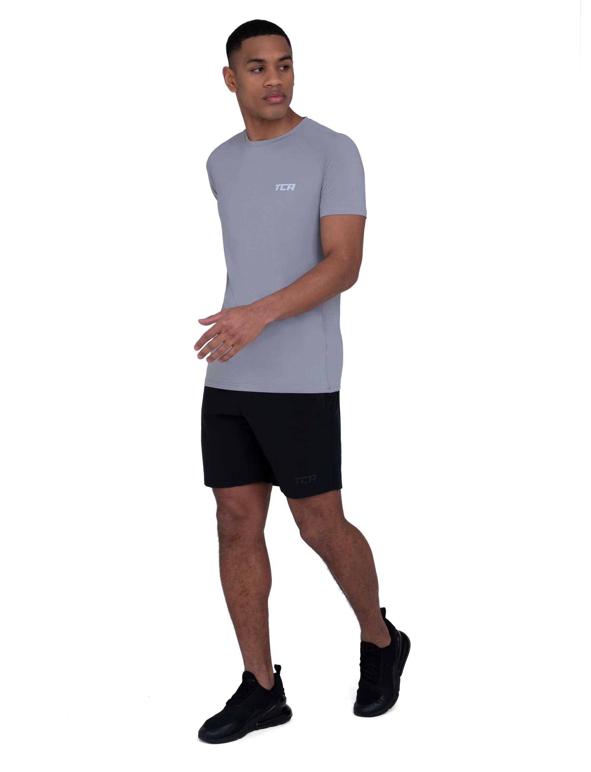 TCA Herren Stamina Laufshirt/Trainingsshirt mit versteckter Reißverschlusstasche