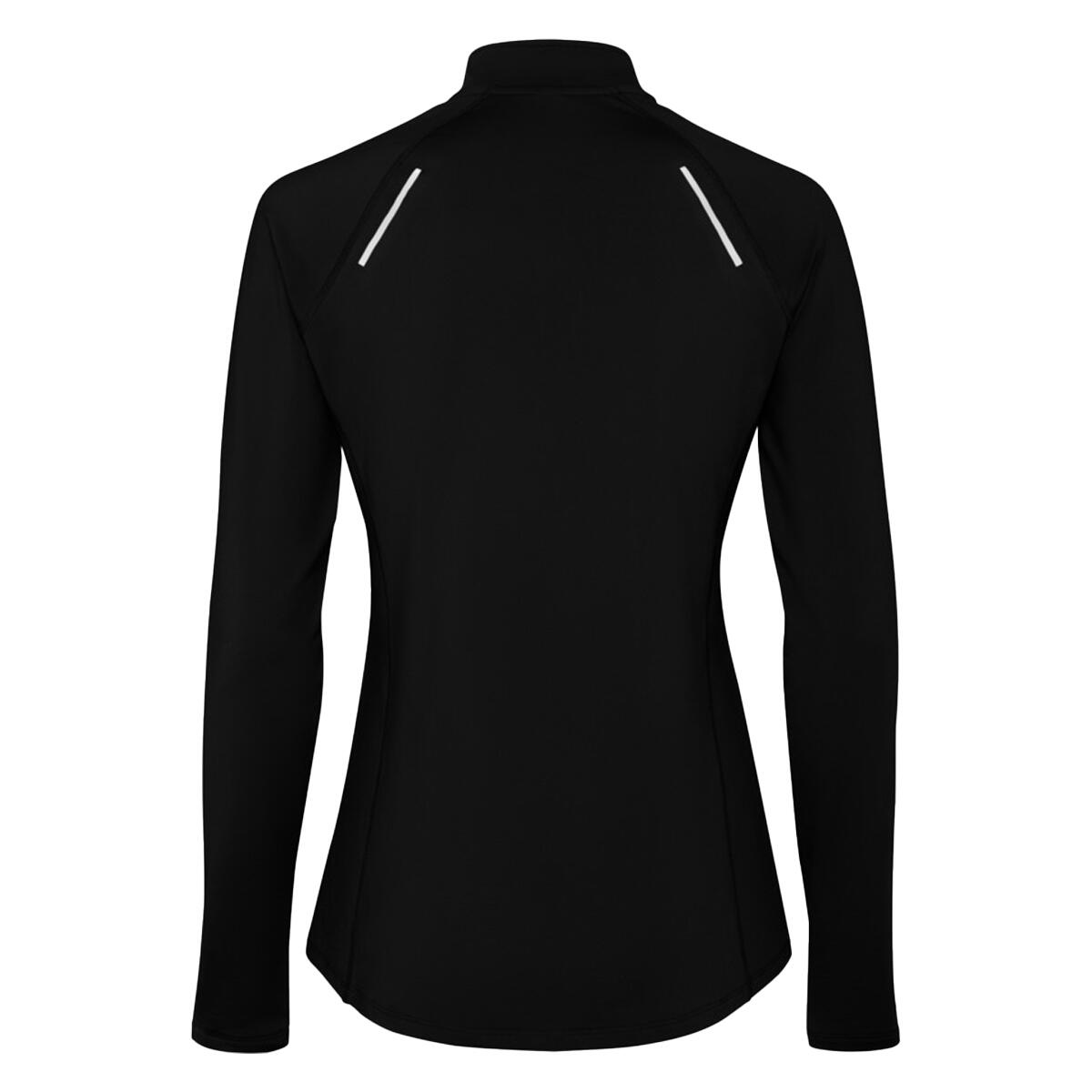 Dames Estambul Sweatshirt met Kwart Ritssluiting en Lange Mouw (Massief zwart) 2/3