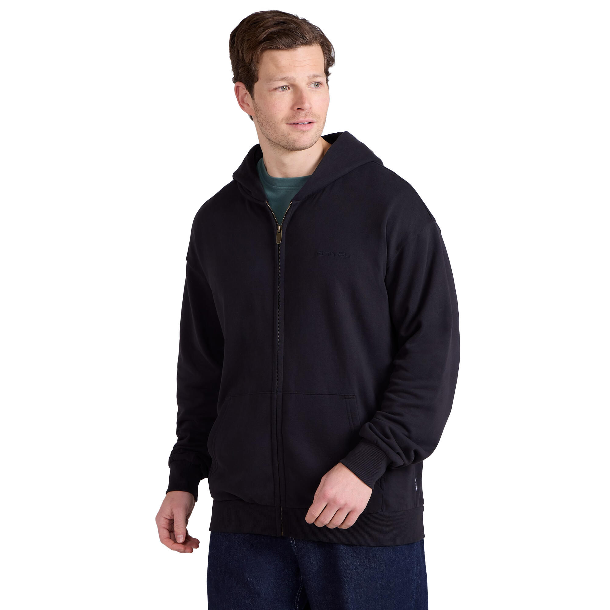 Mens Icon Logo Full Zip Hoodie (Black Camo) 3/3