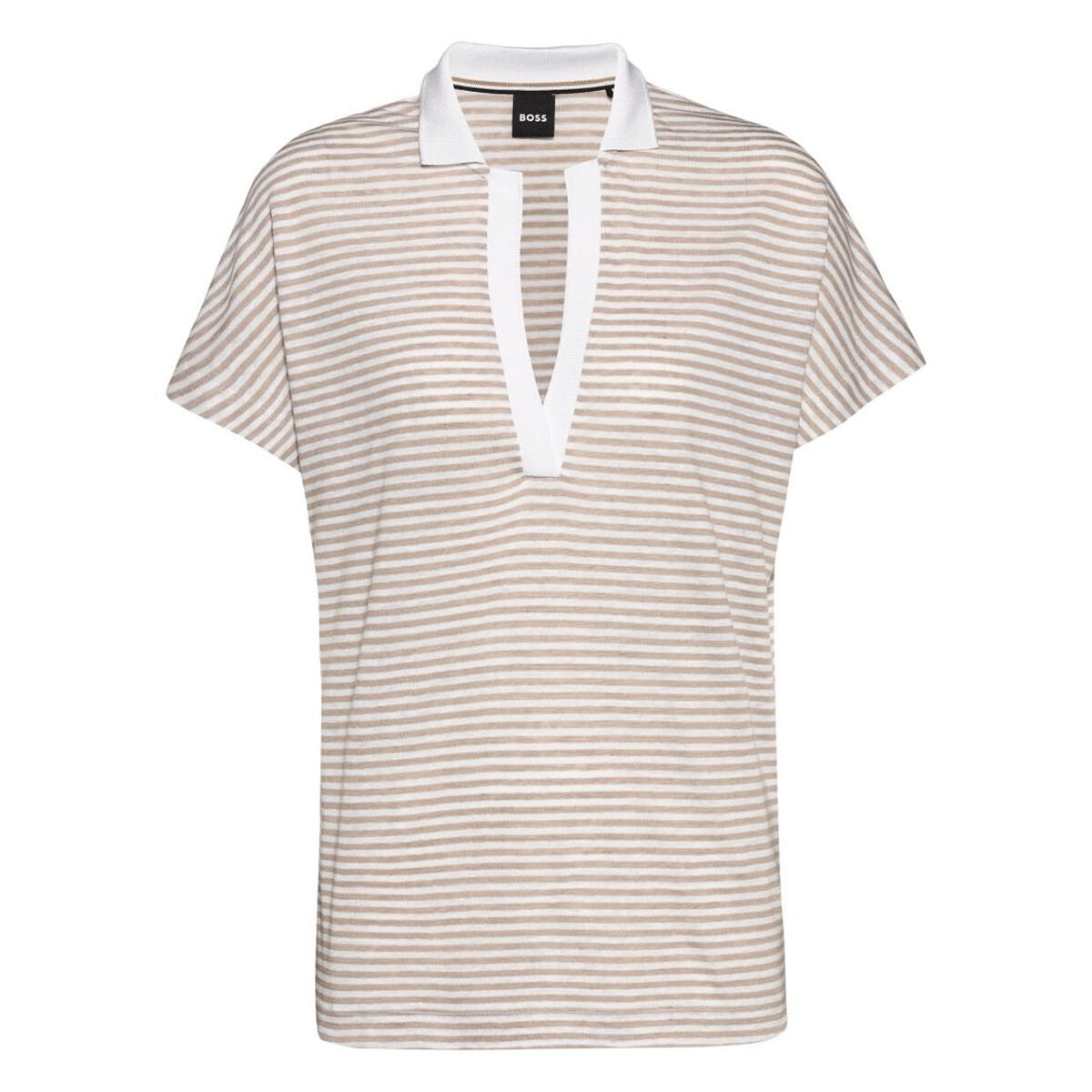 Womens/Ladies Enelina Striped Linen Blend Polo Shirt (Multicoloured) 1/3