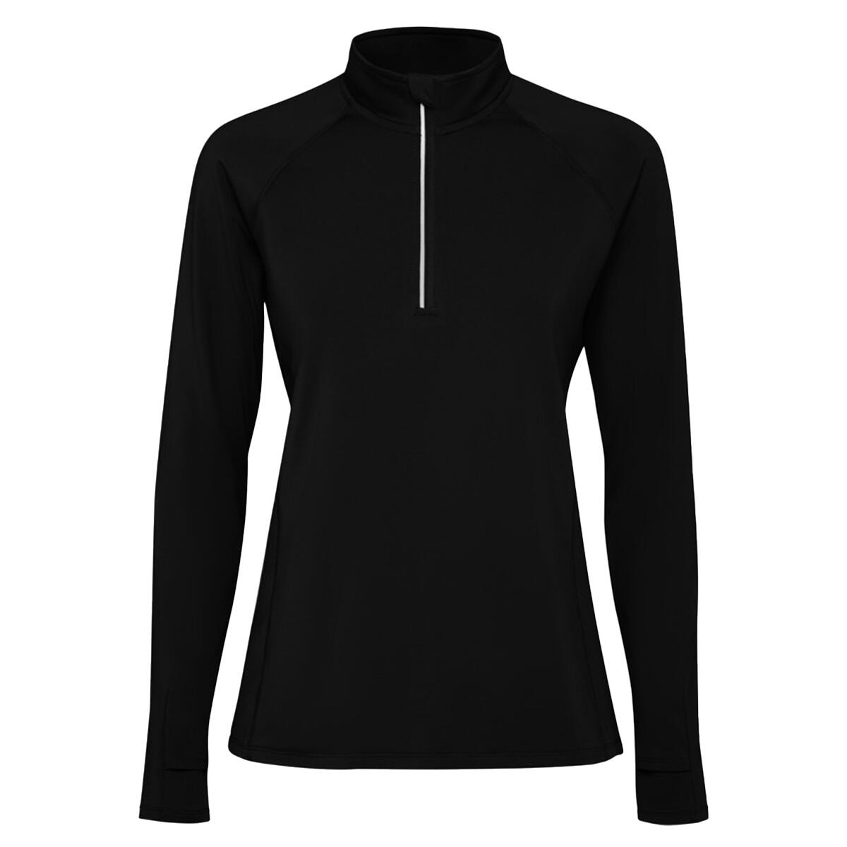 ROLY Dames Estambul Sweatshirt met Kwart Ritssluiting en Lange Mouw (Massief zwart)
