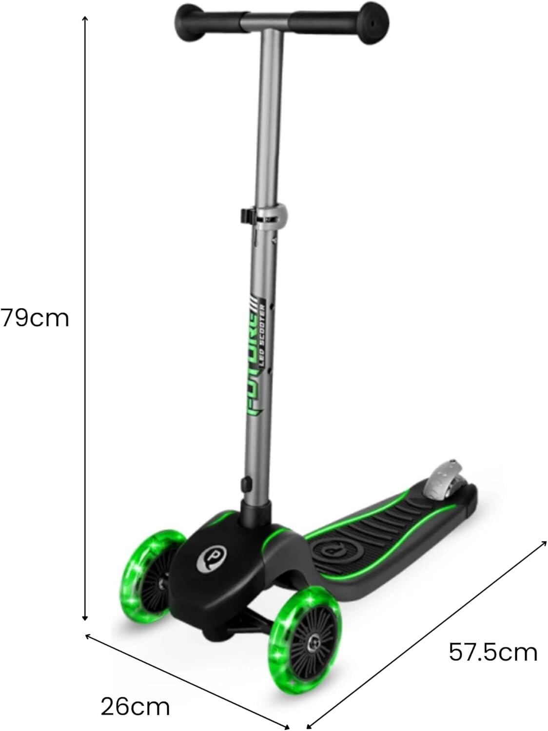 QPlay Patinete Niño Infantil 3 Ruedas Luminosas | Altura Regulable | Luces LED 2/6